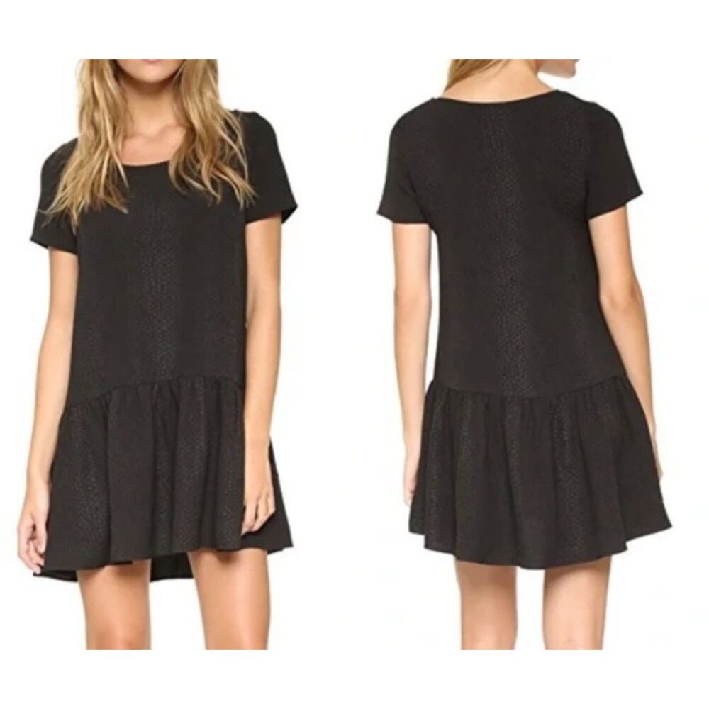 Cooper & Ella Gemma reptile texture print ruffle shift mini dress